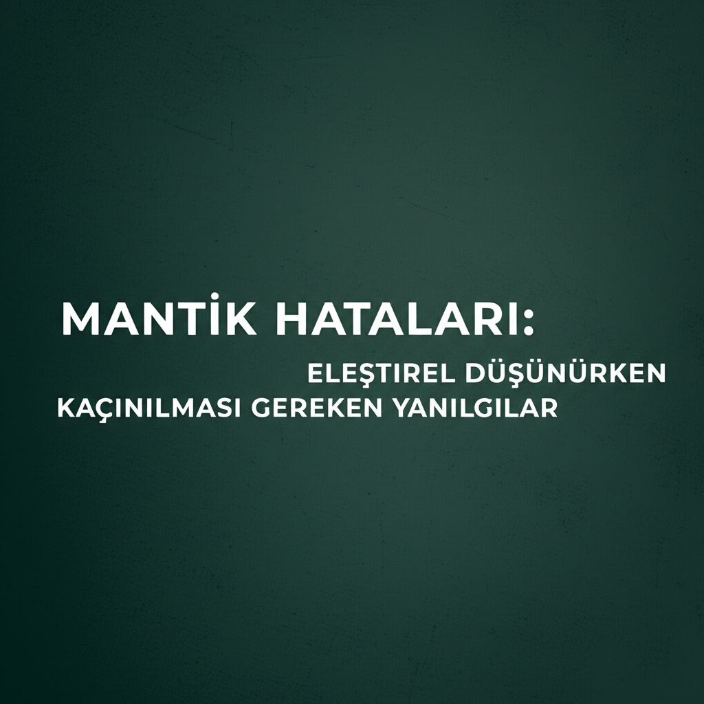 Mantık Hataları: Eleştirel Düşünürken Kaçınılması Gereken Yanılgılar